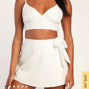 Lulu's White Two-Piece Skort Set